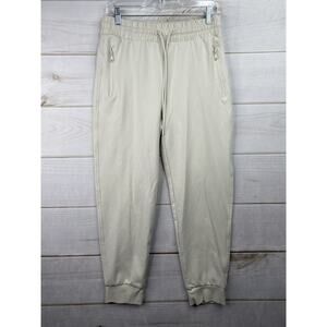Old Navy Active Women Pants M Beige High Rise Jogger Sweatpants Pockets Recycled
